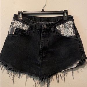 Black Denim Shorts handmade